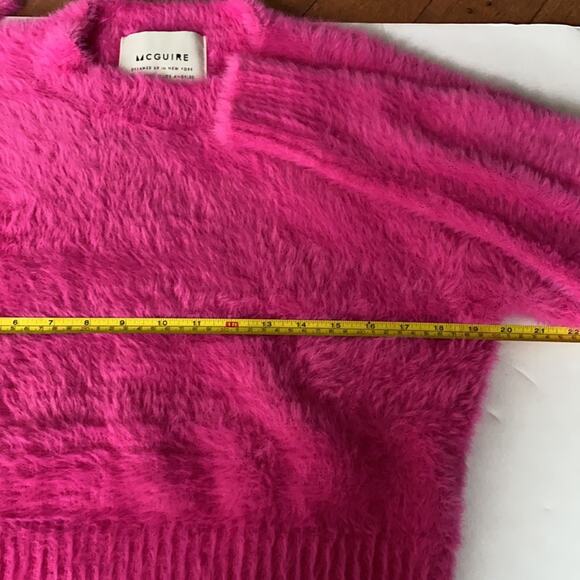 MCGUIRE Pallenberg Cloud Crewneck Fuzzy Sweater in Valley Girl Pink Barbiecore M - Picture 12 of 13